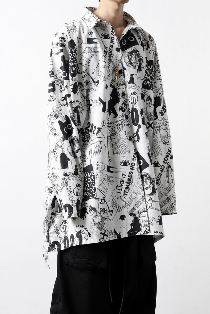 PAL OFFNER OVER SIZED SHIRT / SCRIBBLE PRINT