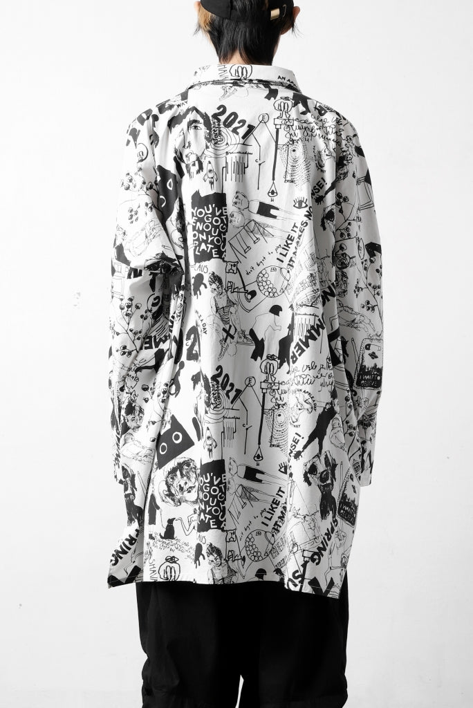 PAL OFFNER OVER SIZED SHIRT / SCRIBBLE PRINT