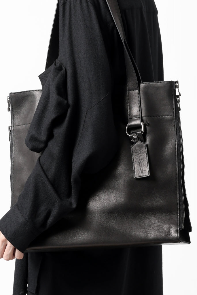 discord Yohji Yamamoto Side Zip Tote Bag L / Soft Shrink Cow Leather