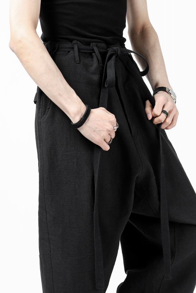 ISAMU KATAYAMA BACKLASH KNOT WAIST WIDE PANTS / COTTON LINEN