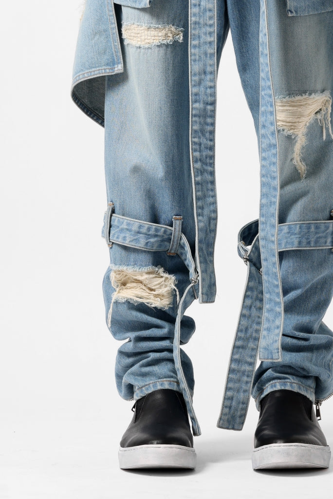 N/07 SEDITIOUS BONDAGE TROUSERS / CRUSHED BLEACH DENIM