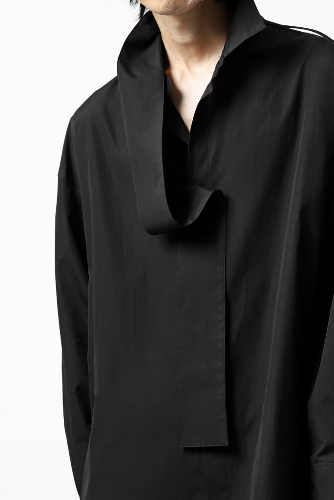 Y's HIGH-COLLAR LONG COAT / SOFT TWILL