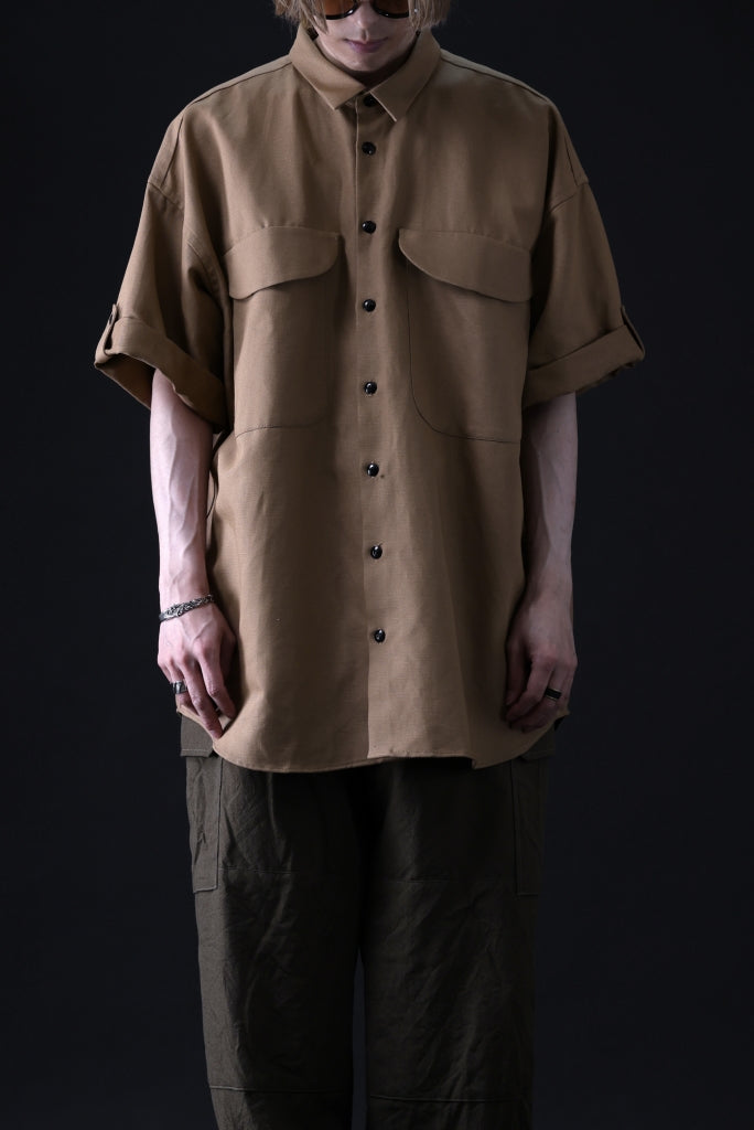 KLASICA SH-034 LOOSE FIT ROLL UP HALF SLEEVE SHIRT / C/L HIGH RISE TWILL