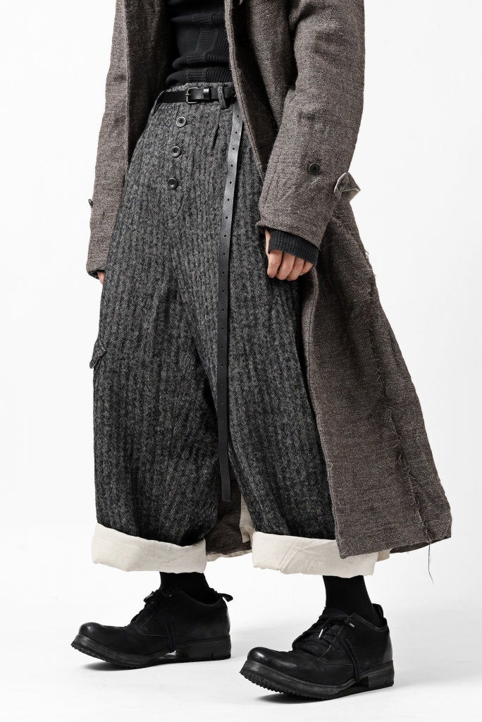 YUTA MATSUOKA buggy trousers / wool linen herringbone