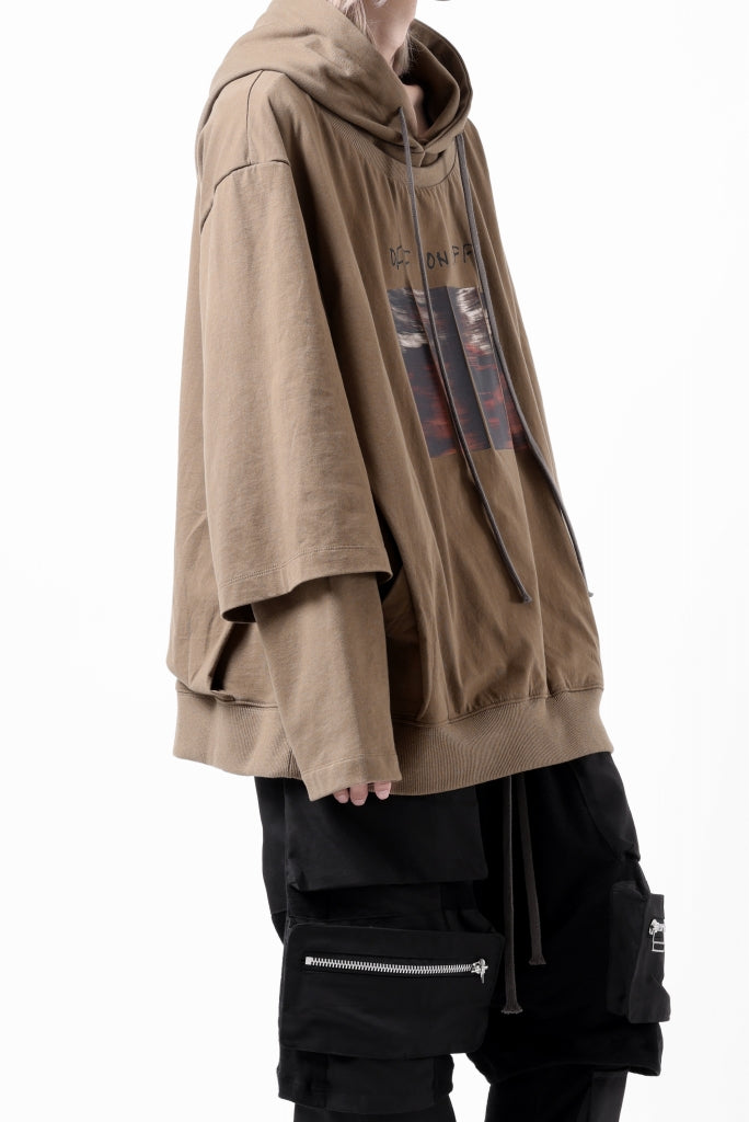 A.F ARTEFACT LAYERED TEE HOODIE / TYPE-A PRINT