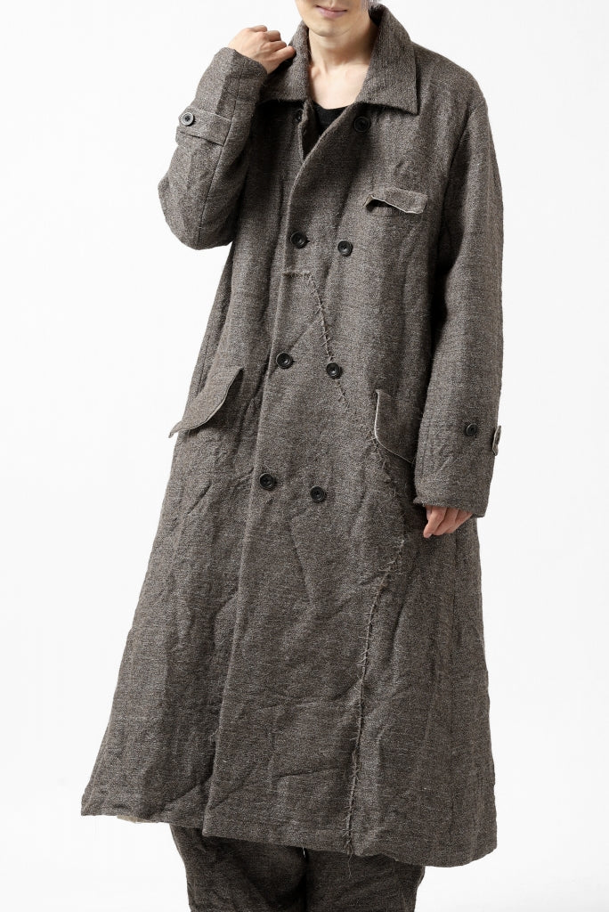 YUTA MATSUOKA double-breasted long coat / primitive wool