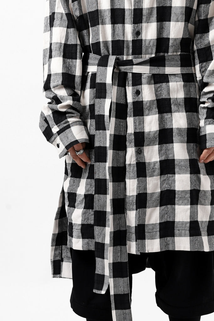 A.F ARTEFACT "cell" LONG GOWN CHECK SHIRT