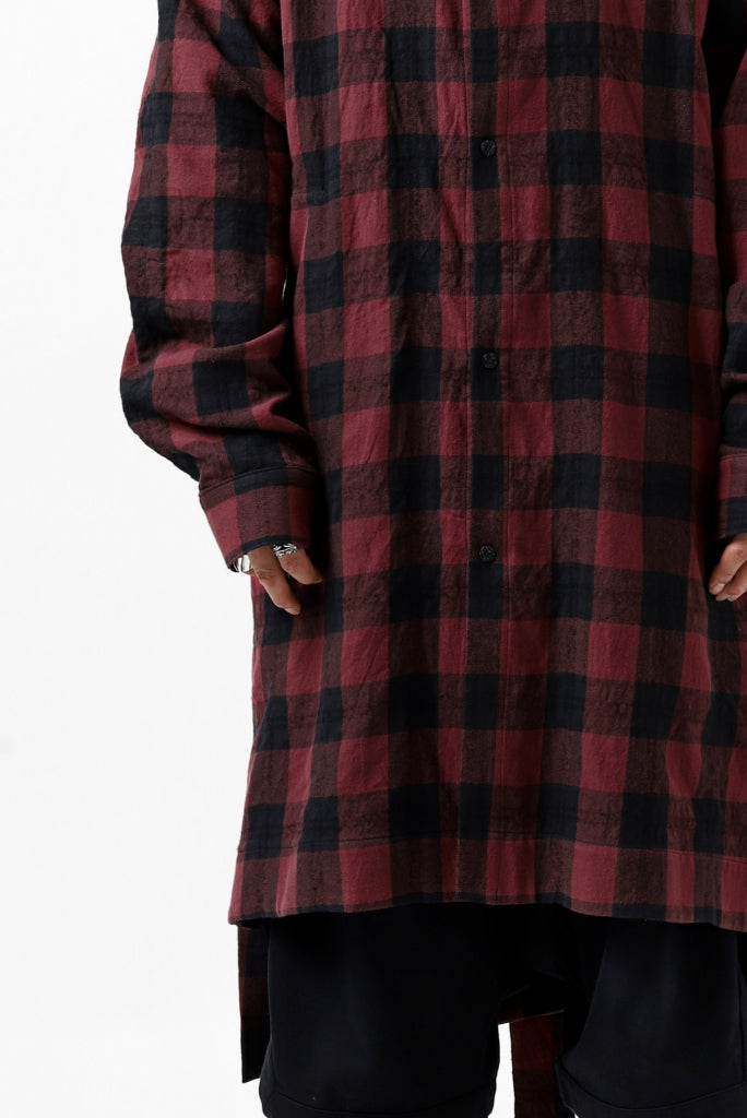 A.F ARTEFACT "cell" LONG GOWN CHECK SHIRT