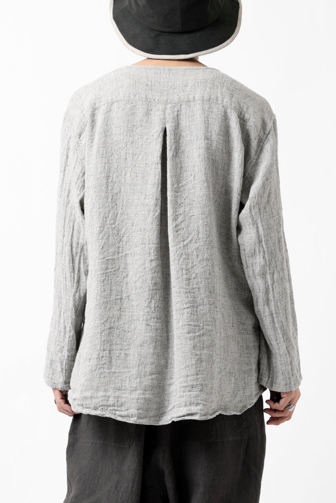 YUTA MATSUOKA round neck shirt / dead stock slab linen