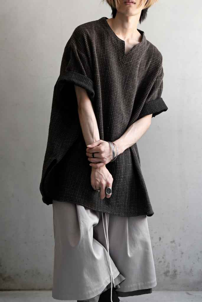 COLINA KEY NECK PULLOVER SHIRT / GARABO LIGHT SASHIKO (KASURI)