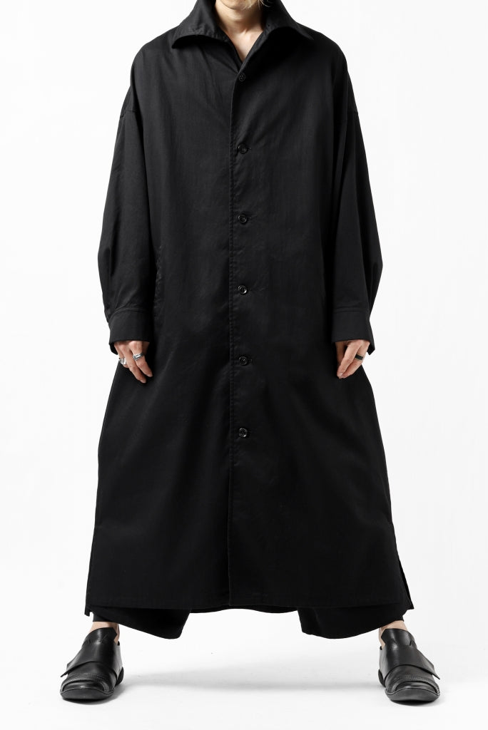 Y's HIGH-COLLAR LONG COAT / SOFT TWILL