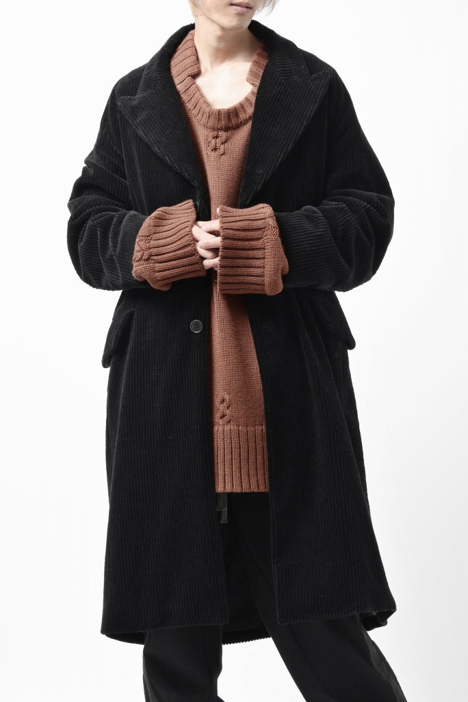 Hannibal. Oversized Fitting Corduroy Coat / ricardo 110. (BLACK CORD)