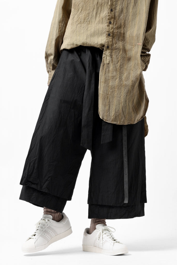 KLASICA VENT LAYERED FOLKLORE TROUSERS / HAND DYED COTTON-LINEN