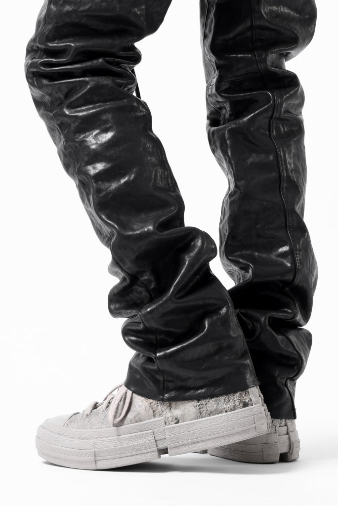 ISAMU KATAYAMA BACKLASH exclusive TIGHT STRAIGHT LEATHER PANTS / GARMENT DYED - ITALY SHOULDER