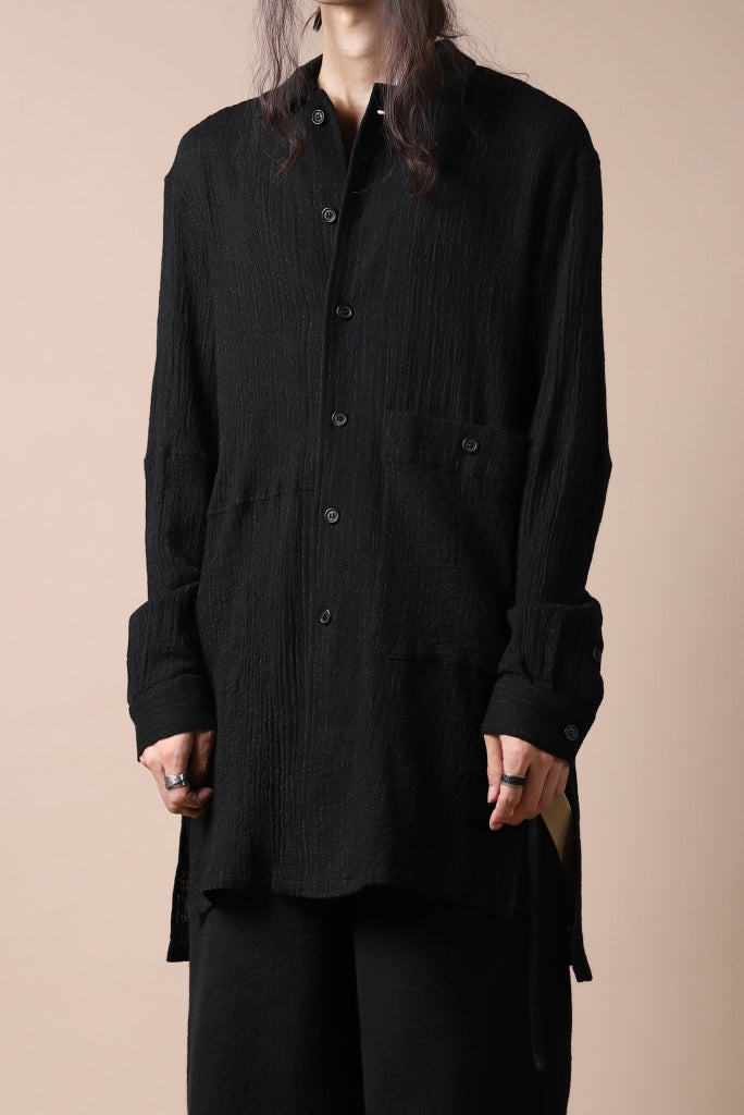 forme d'expression Long Wool Shirt with Pocket