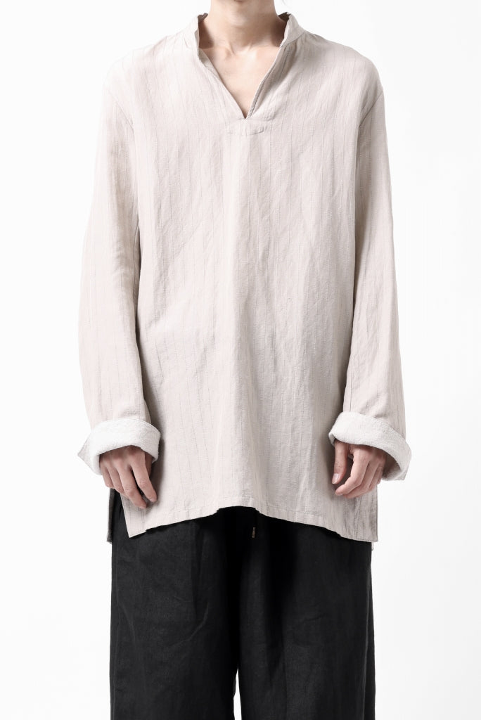 sus-sous working shirt / C53L47 dobby stripe washer