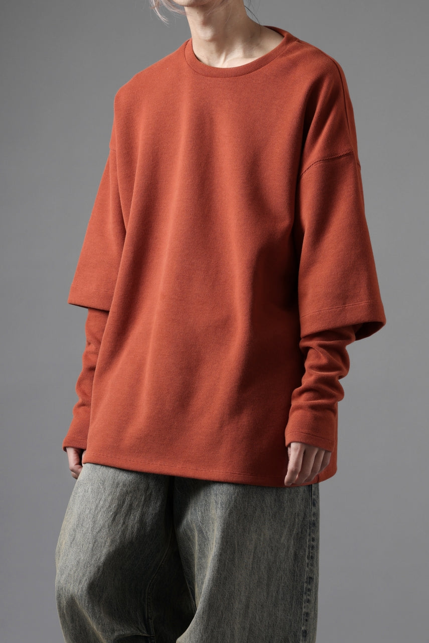 A.F ARTEFACT LAYERED SLEEVE TOP / COPE KNIT JERSEY