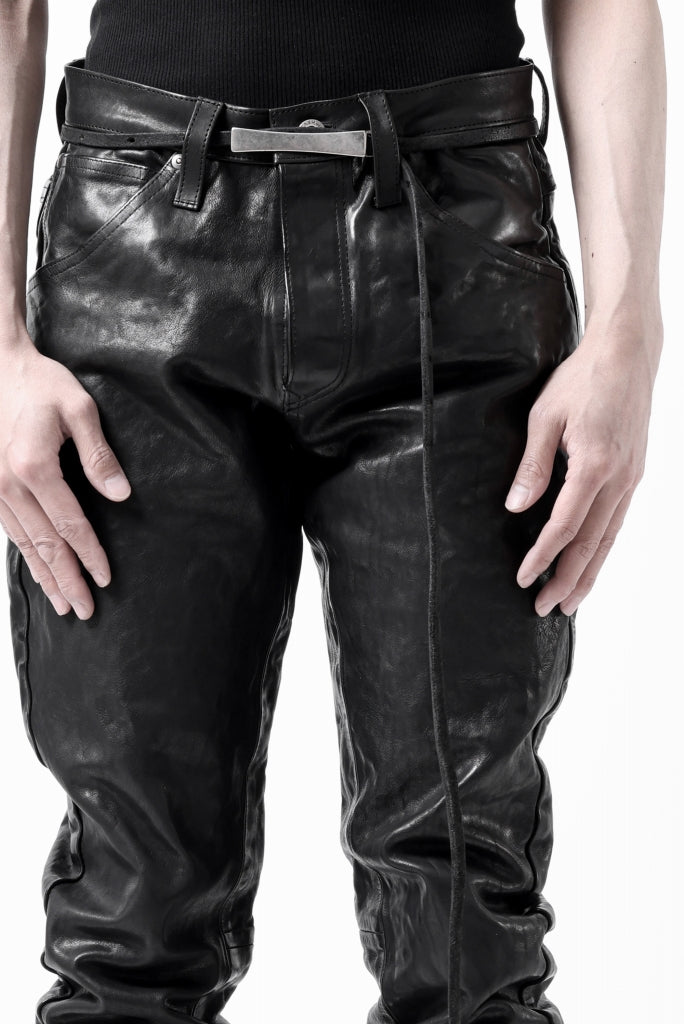 ISAMU KATAYAMA BACKLASH exclusive TIGHT STRAIGHT LEATHER PANTS / GARMENT DYED - ITALY SHOULDER