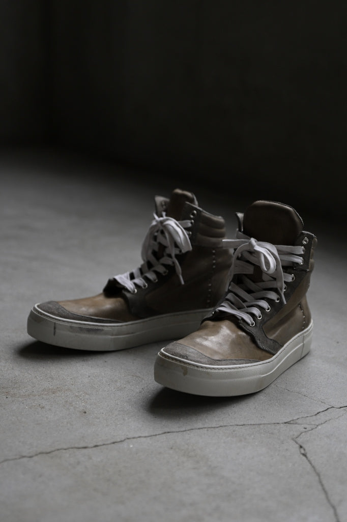 incarnation HIGH CUT BB-1 SNEAKER / HORSE COMBI LEATHER PIECE DYED