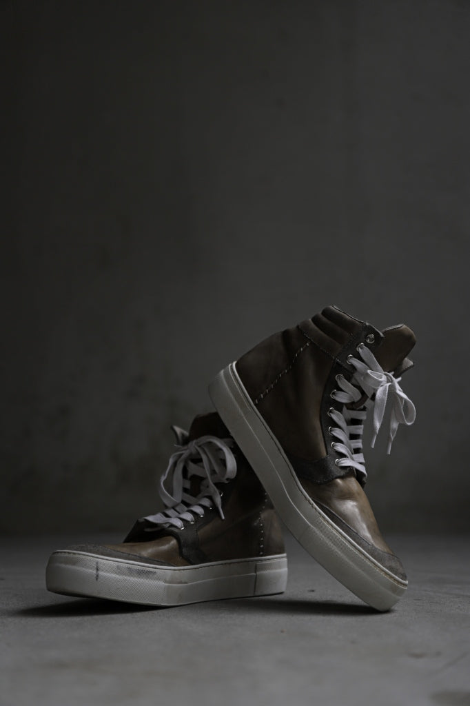 incarnation HIGH CUT BB-1 SNEAKER / HORSE COMBI LEATHER PIECE DYED