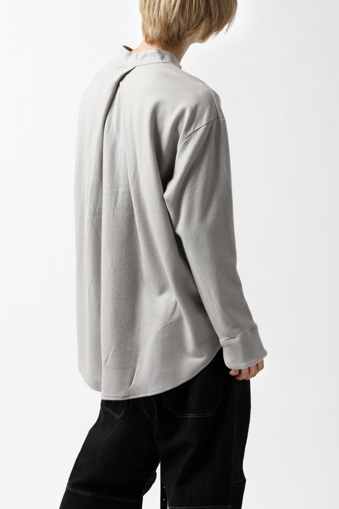 COLINA BANDED COLLAR PULLOVER SHIRT / SUPER 140s WASHABLE WOOL