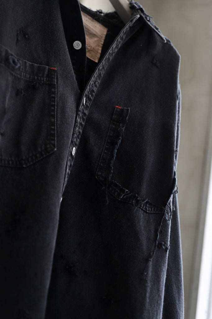 RESURRECTION HANDMADE distressed denim coverall shirt