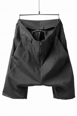 incarnation FRONT ZIP SARROUEL SHORTS / EXPANDED WOVEN