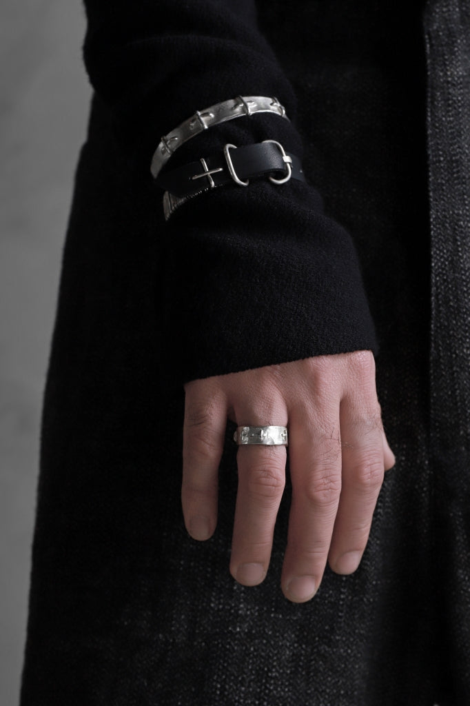 m.a+ silver stitched multiple cross ring / AG538/AG