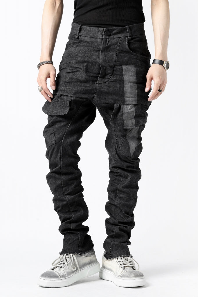 masnada LINED CARGO POCKET PANT / UN DENIM ELASTICIZZATO LAVATO