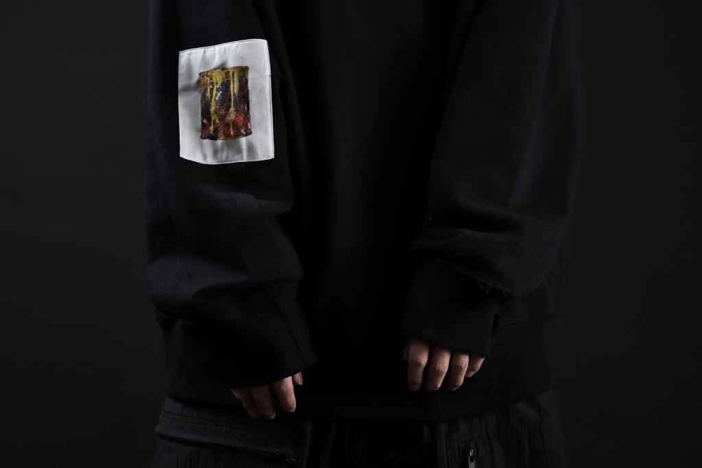 ALMOSTBLACK SLASH CUT SWEAT PULLOVER