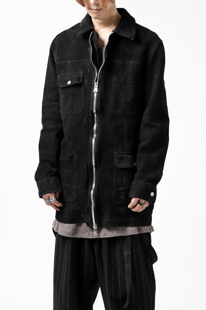 ISAMU KATAYAMA BACKLASH COVERALL JACKET / REVERSE CALF OBJECT DYED