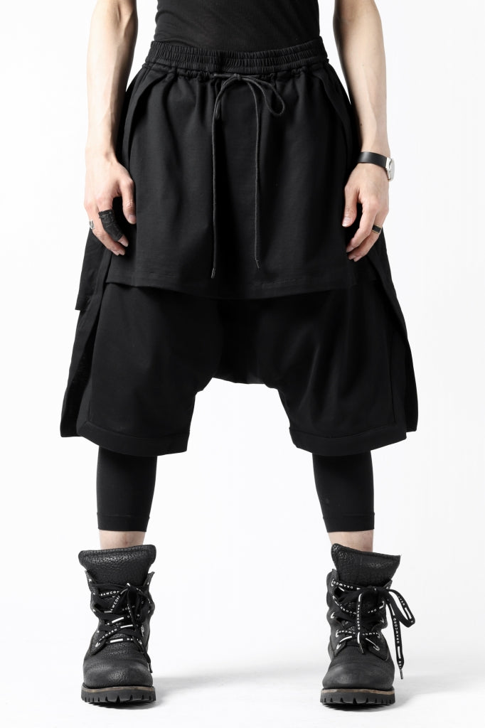 JOE CHIA LAYERED DROPCROTCH SHORTS