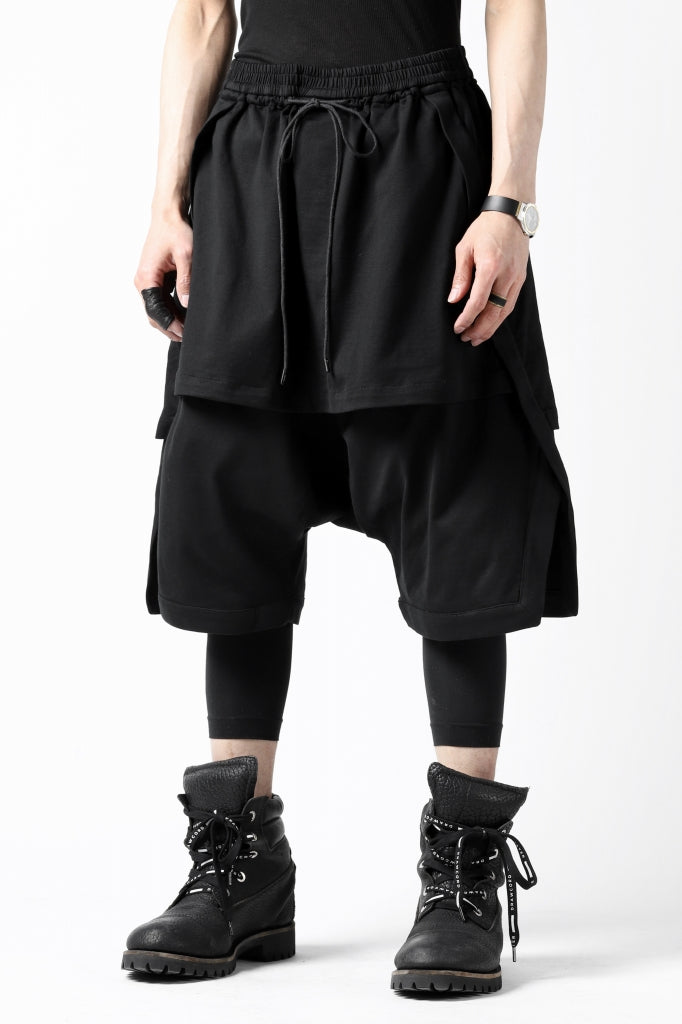 JOE CHIA LAYERED DROPCROTCH SHORTS