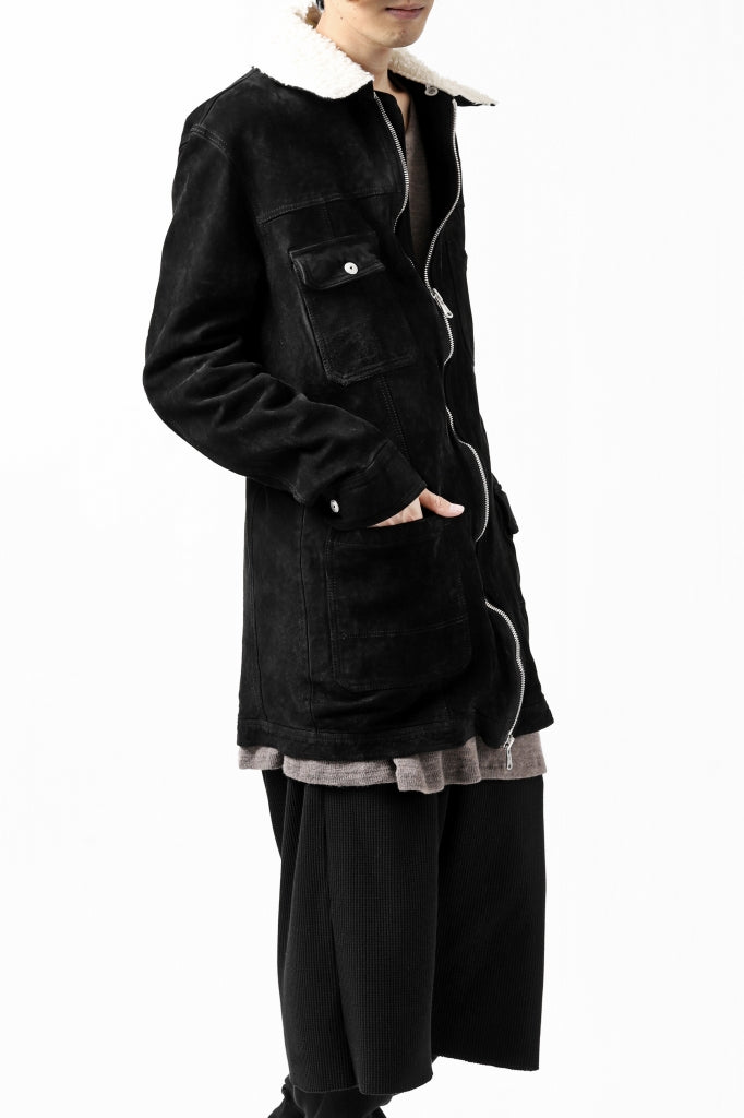 ISAMU KATAYAMA BACKLASH COVERALL JACKET / REVERSE CALF OBJECT DYED