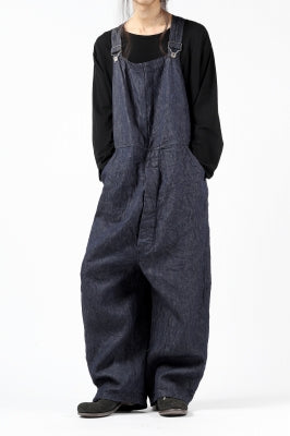 [ Over-All ] KLASICA MB OVERALL / DEEP DYED LINEN DENIM Price / ￥59,950 - (in tax) Size / 2 (*Fitting;2) Color / Navy Material / Woven (Irish Linen Denim) 