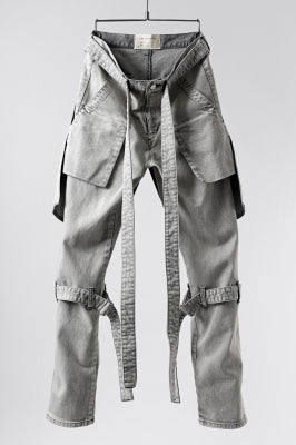 N/07 SEDITIOUS BONDAGE TROUSERS / BLEACHED BLACK DENIM