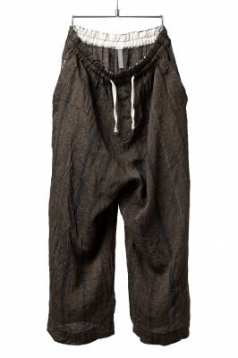 YUTA MATSUOKA 2 tucks wide taper cropped pants / mottled dyeing dead stock woven