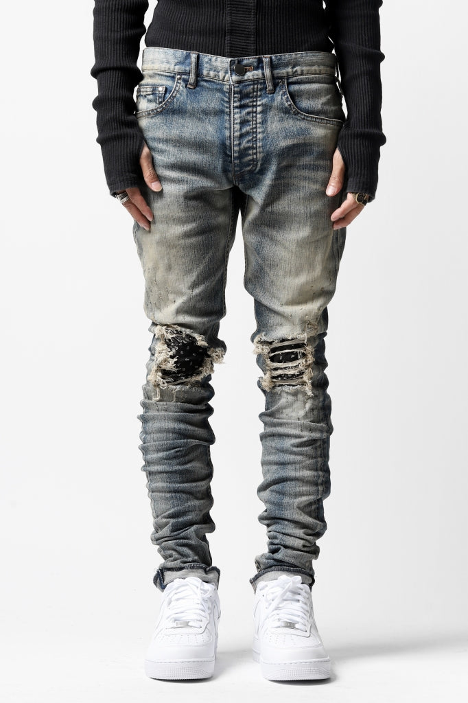  LOST ANGELS DISTRESSED DENIM PANTS / SKINNY SHAPE