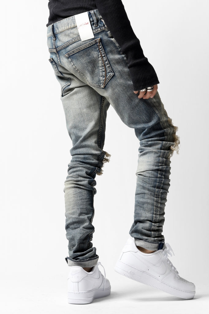  LOST ANGELS DISTRESSED DENIM PANTS / SKINNY SHAPE