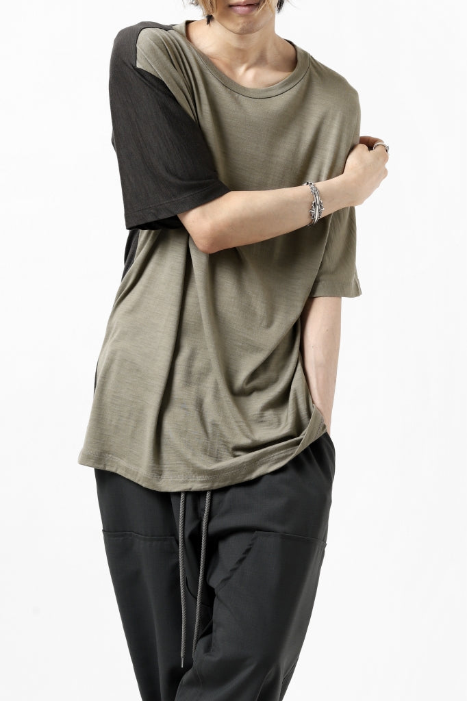 CAPERTICA ASYMMETRY BI COLOR TEE / SUPER120S WASHABLE WOOL