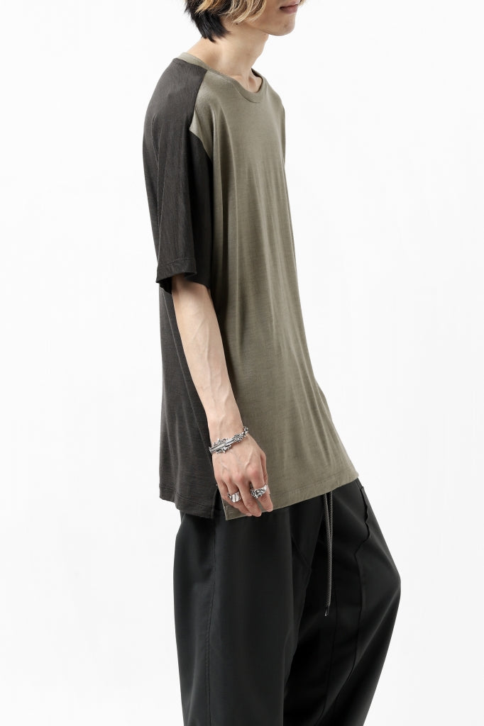 CAPERTICA ASYMMETRY BI COLOR TEE / SUPER120S WASHABLE WOOL