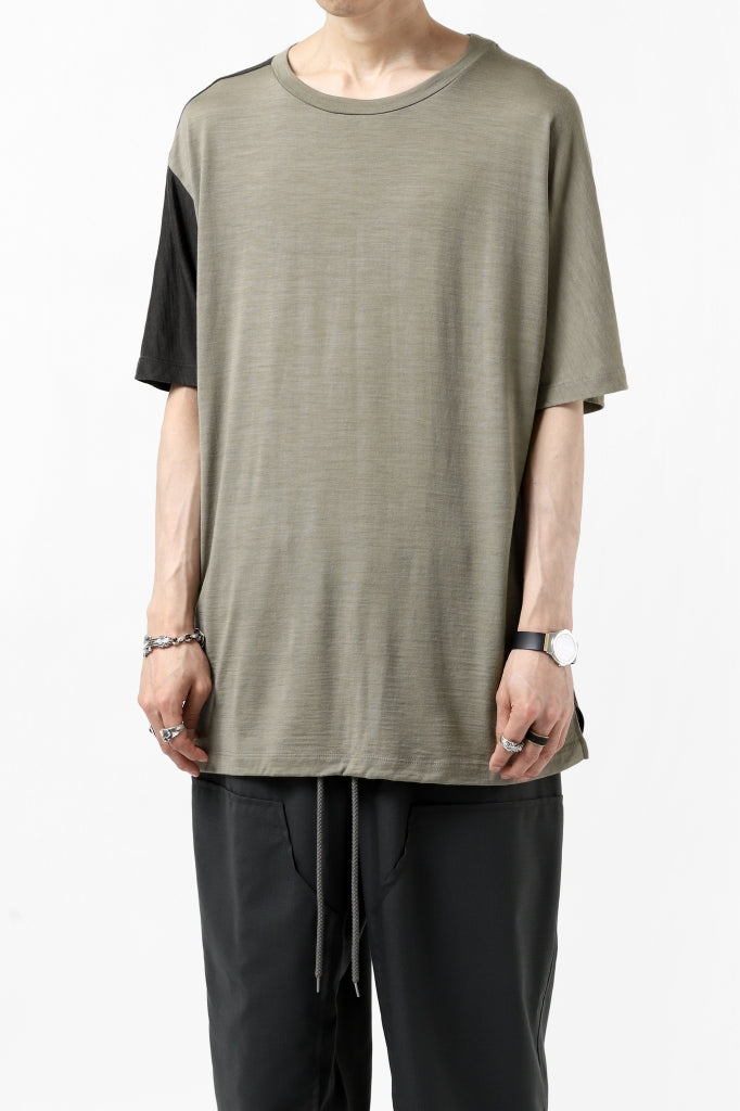 CAPERTICA ASYMMETRY BI COLOR TEE / SUPER120S WASHABLE WOOL