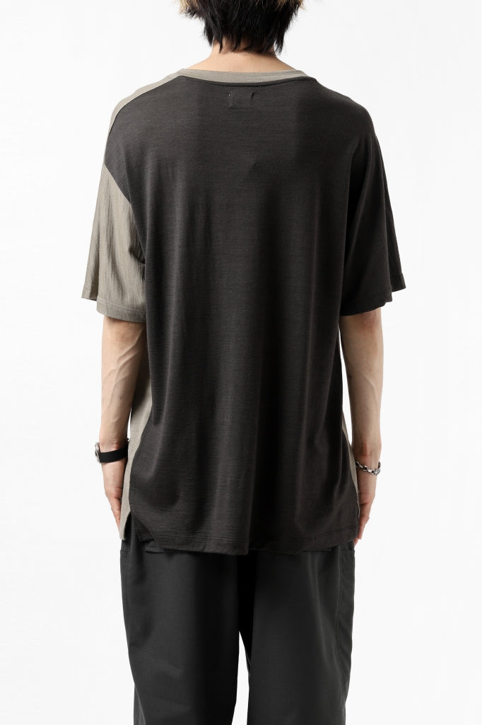 CAPERTICA ASYMMETRY BI COLOR TEE / SUPER120S WASHABLE WOOL