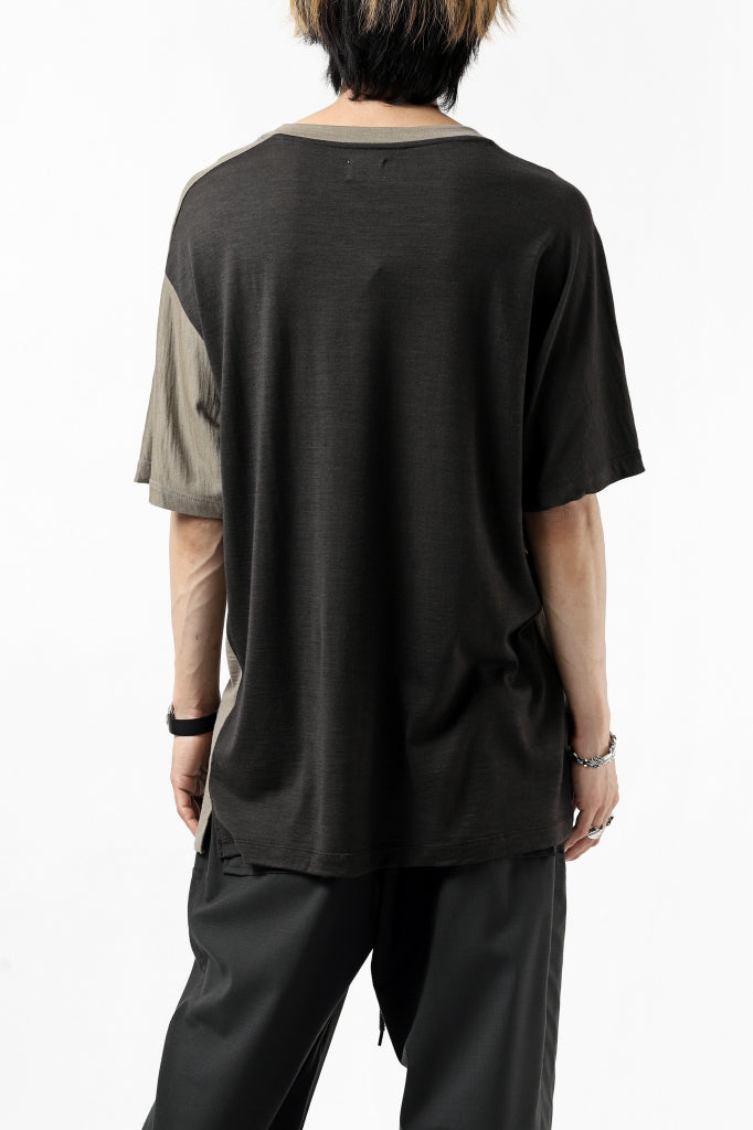 CAPERTICA ASYMMETRY BI COLOR TEE / SUPER120S WASHABLE WOOL