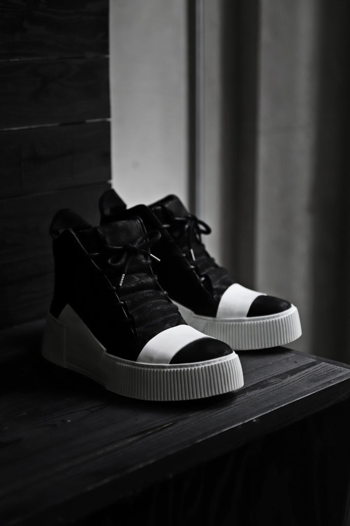 BORIS BIDJAN SABERI HORSE LEATHER MID CUT SNEAKER / WASHED & HAND TREATED "BAMBA1.1-SIN"