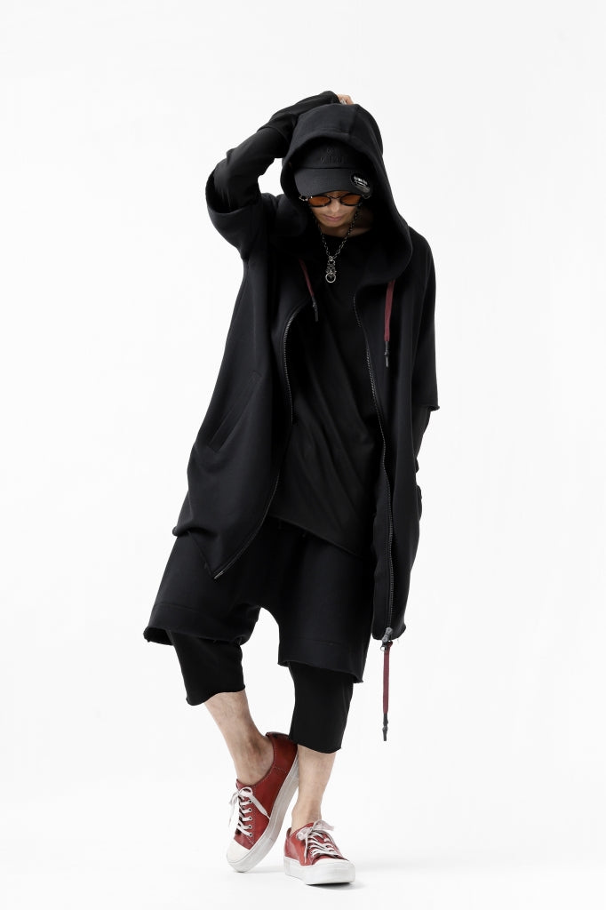 FIRST AID TO THE INJURED HOODY LAYERED SLEEVE ZIP PARKA / FRENCH TERRY + JERSEY