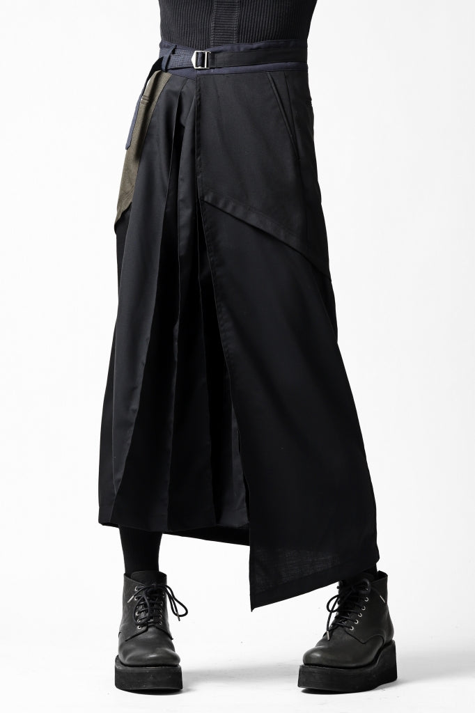 CHANGES VINTAGE REMAKE WRAP PLEATED SKIRT / ASSORT SLACKS FABRIC