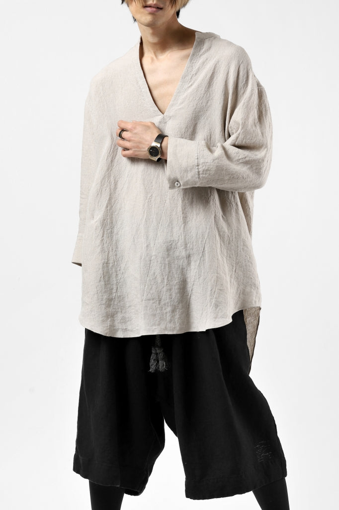 ISAMU KATAYAMA BACKLASH SOFT LINEN SKIPPER SHIRT