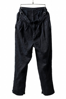 ISAMU KATAYAMA BACKLASH TAPERED TROUSERS / GARMENT NATURAL DYED LINEN CANVAS