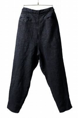 ISAMU KATAYAMA BACKLASH TAPERED TROUSERS / GARMENT NATURAL DYED LINEN CANVAS